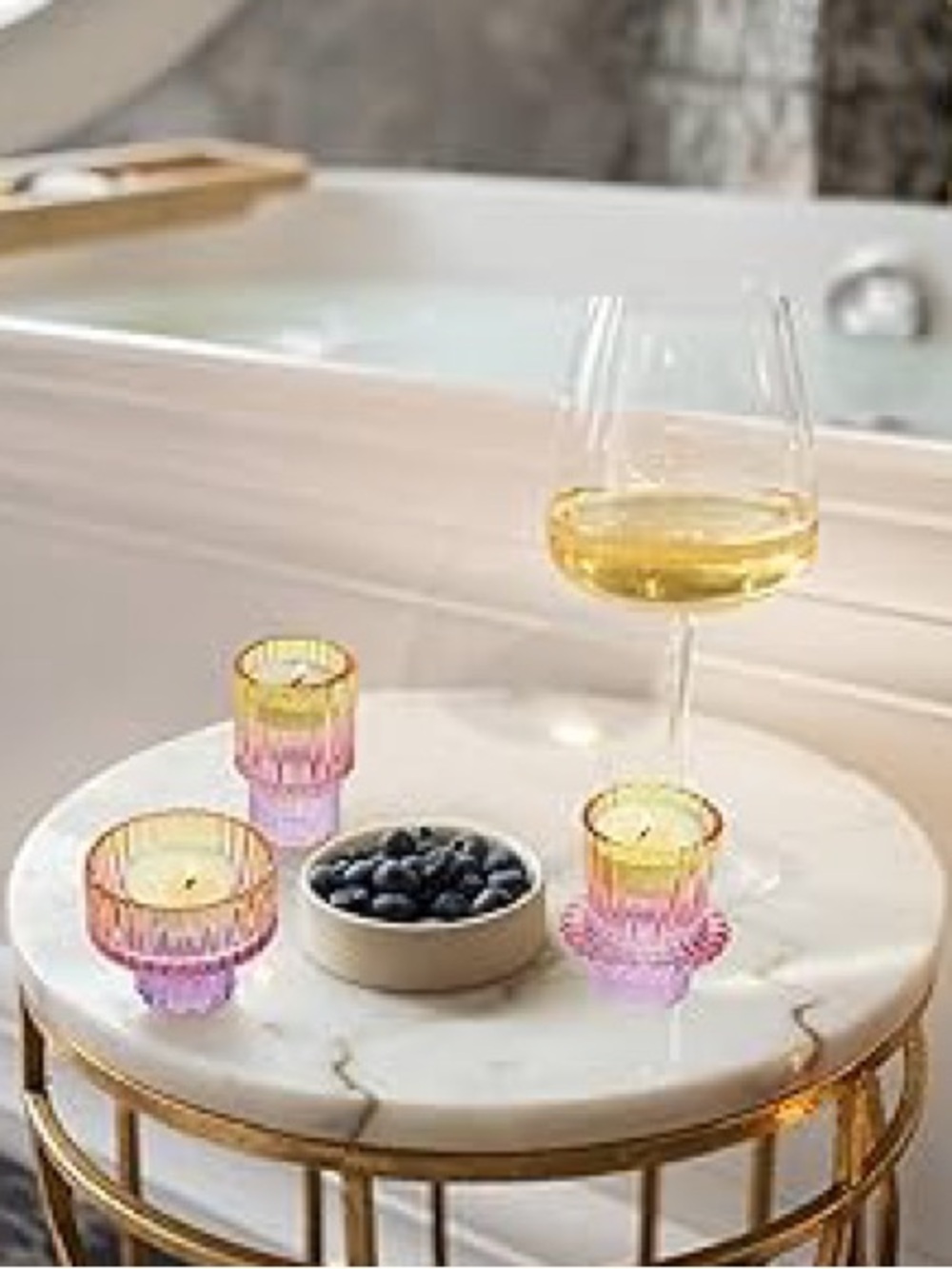6pc Sunset Glass Candle Holders Set - Picture 7 of 10